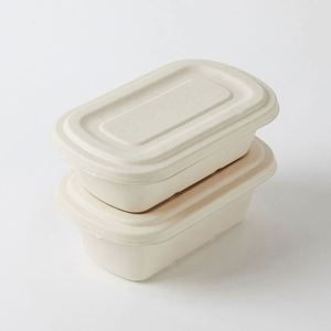 Conteneur alimentaire jetable blanc en canne à sucre recyclée, biodégradable, micro-ondable, à 3 compartiments, 64 x 48 oz, pour les fêtes - Product Image 1