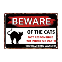 Vente en gros de plaques métalliques vintage 30x40cm, imprimées UV, thème chat, pour décoration murale