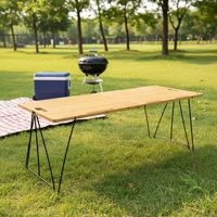 Table pliante d'extérieur en bambou - Légère pour pique-nique, pêche et barbecue - Mobilier d'extérieur