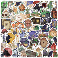 Lot de 50 autocollants sur le thème de la sorcellerie, imperméables, style aquarelle gothique, esthétiques, pour ordinateur portable, guitare, bagages, journal
