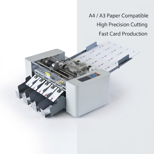 Business Card Slitter A4 Automatic Card Cutter High Precision Card Cutter Waste Removal Fast Precise Easy Operation