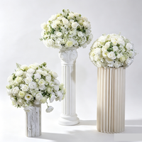 Centre de table en fleurs artificielles en plastique, réaliste, pour mariage, chemin de table fait main, taille personnalisable, décoration pour événement de remise de diplôme