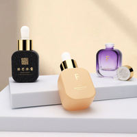 Flacon compte-gouttes carré en verre plat de 20 ml, flacon vide de luxe pour huile essentielle ou sérum, emballage cosmétique, impression de logo personnalisée