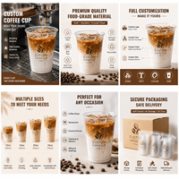 Fabricant de gobelets 12oz 16oz 32oz avec logo personnalisé imprimé, gobelets jetables transparents en PET PP PLA pour thé à bulles Boba et café, avec couvercle