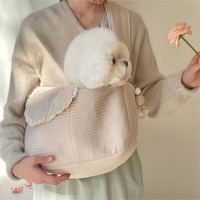 Sac à dos respirant pour animaux de compagnie (chats et chiens) – Sling bandoulière souple en coton et lin style Teddy, capacité 3 kg