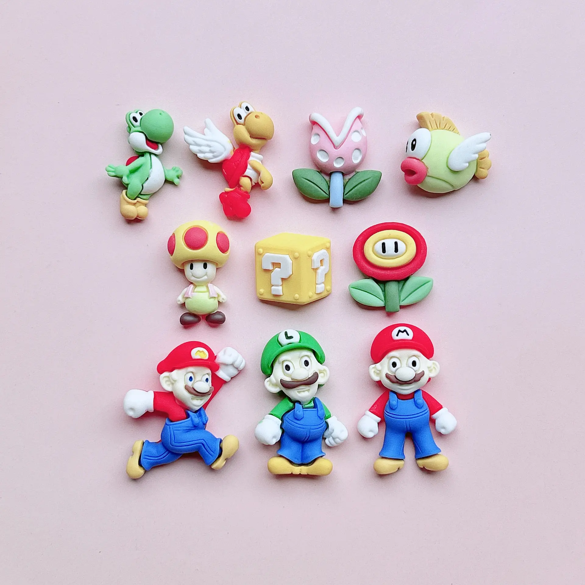 Casing ponsel figur karakter game Mario, jimat Resin Diy