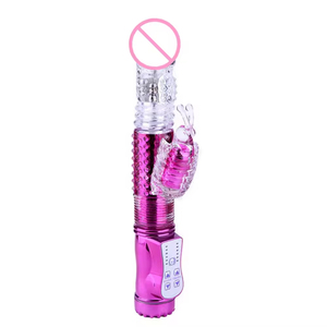 <b>Usb</b> Charger IPX5 Telescopic Butterfly Balls Strapless Patting Dildo Rabbit Vibrator for Women - Product Image 4