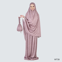 Robe de prière musulmane florale 2 pièces, modèle 20260, très vendue, couleur unie personnalisable, abaya pliable qui se transforme en petit sac