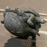 Sculpture de tortue en bronze réaliste grandeur nature, décor de jardin et d'aquarium, artisanat d'artiste professionnel