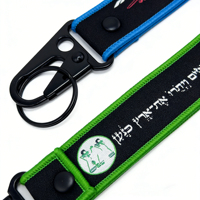 Porte-clés personnalisé en PVC écologique avec logo brodé, cordon court tissé, mousqueton à crochet d'aigle pour voiture et moto, porte-clés de marque