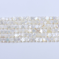 Vente en gros de perles de coquillages en nacre d'eau salée de couleur blanche naturelle de 10 mm en forme d'étoile, perles de coquillages pour bijoux