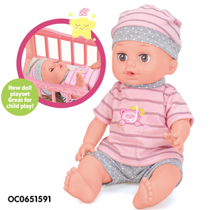 Plastica rosa realistico bambino 14 "set di bambole giocattolo <span class=keywords><strong>con</strong></span> letto sedia <span class=keywords><strong>passeggino</strong></span> - Product Image 2