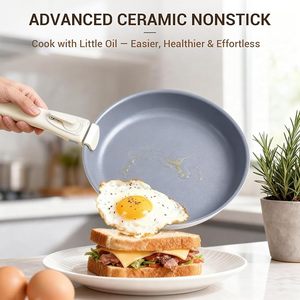Poêles à sauter et casseroles de cuisine chinoises bon marché 18 pièces en céramique blanche antiadhésive pour la cuisine de camping ensembles d'ustensiles de cuisine - Product Image 2
