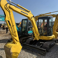 Excavatrice sur chenilles hydraulique japonaise KOMATSU PC55 d'occasion, 28,3 kW, 5,5 tonnes, pour la pose de pipelines et l'entretien routier