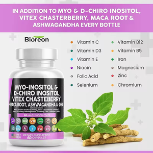 อาหารเสริมสำหรับผู้ใหญ่เพื่อสมดุลฮอร์โมนและบำรุงรังไข่ ไมโอ-ไอโนซิทอล วิตามินแบบแคปซูล ดี-ไครโอ อินอซิทอล แคปซูล - Product Image 4