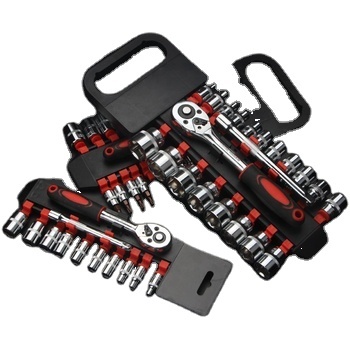 New Style 12pcs 1/2" 3/8" 1/4" Car Repair Tool Kit Ratchet Wrench Socket Set
