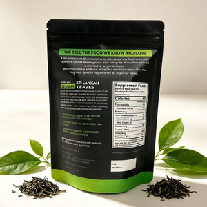 Custom Print Stand‑Up Zipper Pouch Transparent <b>Window</b> Aluminum <b>Foil</b> Bag For 100g Dried Tea Leaves Packaging - Product Image 3