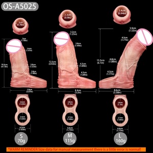 ORALSX Fundas de Silicona para Pene en Tres Tamaños, Fundas para Agrandar el Pene, Retrasar la Eyaculación, Juguetes Sexuales para Parejas - Product Image 2