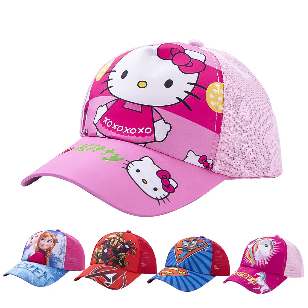 Cappellino per bambini Cartoon estivo e primaverile simpatici cappelli da sole per bambini cappelli a rete stampa per ragazze cappellini da baseball sportivi con grafica Anime