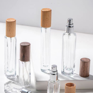 ขวดน้ำหอมทำจากแก้วใสขนาด10มล. 15มล. ขวดสเปรย์พร้อมฝาไม้ - Product Image 2