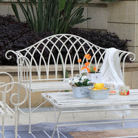 Banc de jardin Vintage en fer forgé, pliable et à lamelles