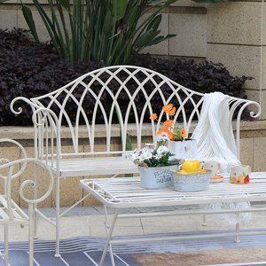 विंटेज धातु लोहे Foldable Slatted डिजाइन आँगन बेंच आउटडोर उद्यान बेंच - Product Image 3