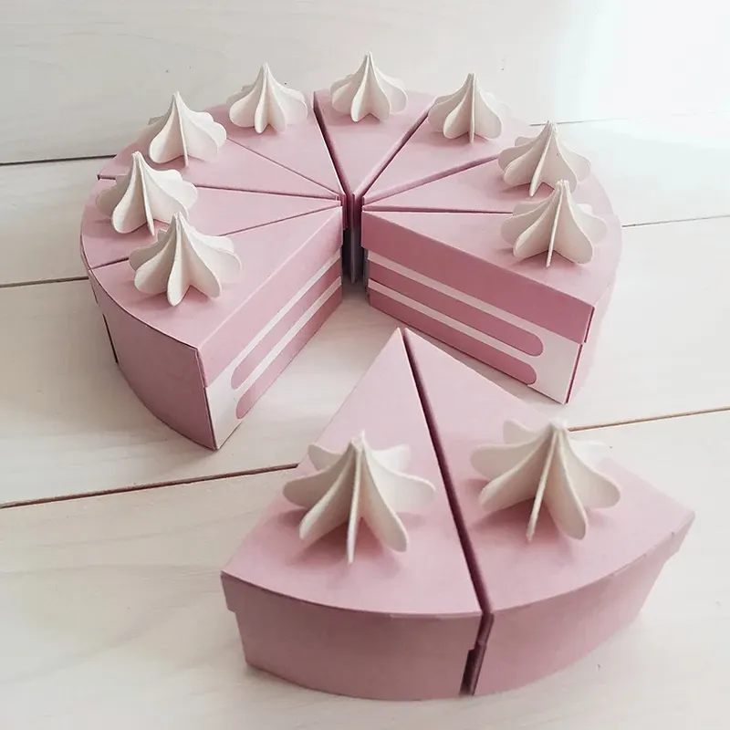 Emballage de mini boîtes à gâteaux en papier de mariage personnalisé. Mini boîtes alimentaires en papier emballage boîte de gâteau d'anniversaire
