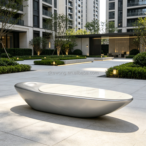 Banc de loisirs en fibre de verre Y1003, aspect pierre, personnalisé, pour extérieur, idéal pour centres commerciaux, jardins, propriétés immobilières et aménagements paysagers. - Product Image 1