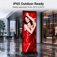 Afficheur numérique LED pliable et peu encombrant P1.86, boîtier en aluminium moulé sous pression pour intérieur, panneau publicitaire mobile, résolution 8K HDR