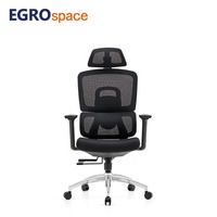 Chaise de bureau ergonomique classique à dossier haut avec appui-tête pivotant EGROspace, mobilier moderne pour cadres et visiteurs