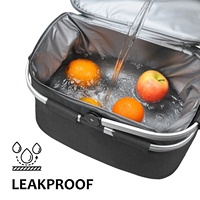 Sac isotherme pliable personnalisé pour l'extérieur, 34L, pour le stockage des aliments, sac de plage, sac à lunch, panier de pique-nique