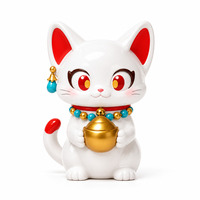 Tirelire chat blanc au design original de 17 cm, ornement en vinyle porte-bonheur, tirelire chien multifonctionnelle pour cadeaux et vente au détail (vente en gros)