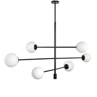 Lustres modernes et simples pour salon, 60 pouces de large, luminaire suspendu au plafond avec abat-jour en verre transparent