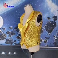 Nuovo Costume da Palcoscenico Maschile in Stile Cinese con LED, Tunica Lunga per Cantanti, Festival EDM, Concerti, Discoteche e Spettacoli di Danza