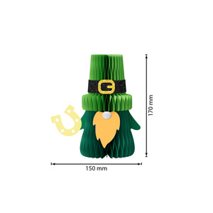 Irischer Kobold Grüner Kleeblatt-Wabenmuster 3D Papier-Magnet-Dekoration für St. <span class=keywords><strong>Patrick</strong></span>'s Day Festival <span class=keywords><strong>Party</strong></span> Tischdekoration - Product Image 2