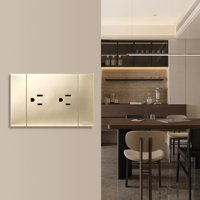 Enchufe Americano Doble de 3 Pines FUTINA Estándar Italiano de 72 mm y 15 A, Material Ignífugo PCl, Modelo 110-220 V, Vida Útil Mecánica de 40 000 Ciclos