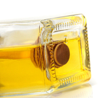 Vente en gros de bouteilles de miel vides de 250g 500g 1000g, pots de miel en verre clair en nid d'abeille avec couvercle en bois, cuillère et louche