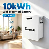 Batterie LiFePO4 murale DC48V 200Ah 10kWh pour stockage d'énergie solaire domestique, cellule lithium-ion, alimentation de secours hors réseau pour la maison