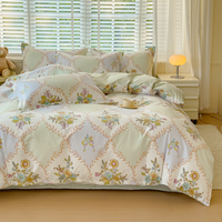 Parure de lit 3-en-1 en coton épais Nantong Home Textile 13376, motif floral imprimé réactif, confortable, toutes saisons