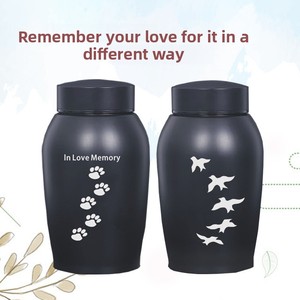 Kedi Köpek Büyük Evcil Hayvan <span class=keywords><strong>Urn</strong></span>'u Mühürlü Küllük, Pati Baskılı Logolu, Evcil Hayvan Cenazesi İçin - Product Image 2