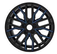Jantes de voiture en alliage Flrocky 141267 18 20 pouces, finition noire usinée avec nouvelles conceptions bleues, jantes noires usinées avec ligne rouge