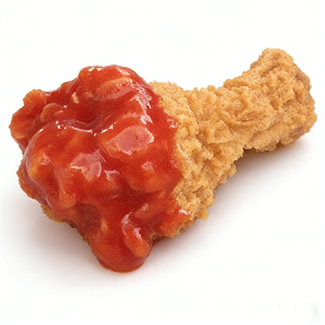 Modelo de Exhibición de Comida Rápida de Muslo y Ala de Pollo Frito con <span class=keywords><strong>Salsa</strong></span> de Tomate Ecológica, Sabor BBQ Orleans, Media <span class=keywords><strong>Película</strong></span> - Product Image 6