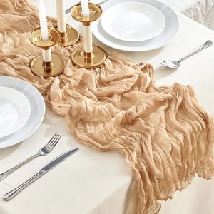 Beige Cheesecloth <strong>Table</strong> <strong>Runners</strong> Gauze <strong>Table</strong> <strong>Runners</strong> Boho <strong>Table</strong> <strong>Runners</strong> for Bridal Shower Wedding Birthday Party Decorations - Product Image 4