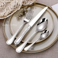 Service de couverts en argent antique pour hôtel et restaurant, de haute qualité, en acier inoxydable 304, en argent et en or, pour mariage