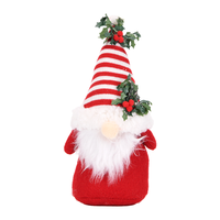 Gnome de Noël en peluche à rayures rouges et blanches avec baies de houx, poupée Tomte pour décoration de cheminée, de manteau de cheminée et de table, commande en gros