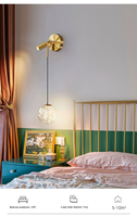 Lampe murale de chambre à coucher moderne minimaliste nordique avec fond ciel étoilé, design petit pendentif