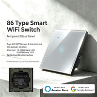 Interruptor Táctil Inteligente WiFi Tuya Tipo EU 86, de un Solo Cable, con Marco de Hierro, Compatible con Alexa, Yandex y Alice, para Automatización del Hogar, Interruptor de Luz de Pared