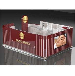 Bằng Gỗ MDF Lông Mày Đứng Trung Tâm Mua Sắm <span class=keywords><strong>Kiosk</strong></span> Lông Mày <span class=keywords><strong>Threading</strong></span> Kisok Nail Bar - Product Image 1