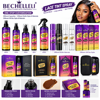 Kit de produits d'entretien pour perruques, spray teintant longue durée 4 couleurs pour perruques Lace Frontal, résistant à l'eau, marque privée, OEM, ODM, MOQ, logo personnalisé