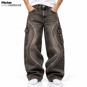 Wholesale <b>mens</b> streetwear denim pants Custom <b>mens</b> streetwear denim pants Streetwear <b>jeans</b> Heavyweight Cotton - Product Image 1